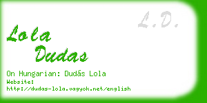 lola dudas business card
